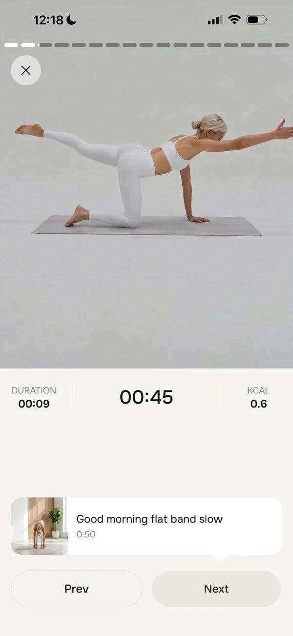 Formify app exercise demonstration with a timer and the next exercise